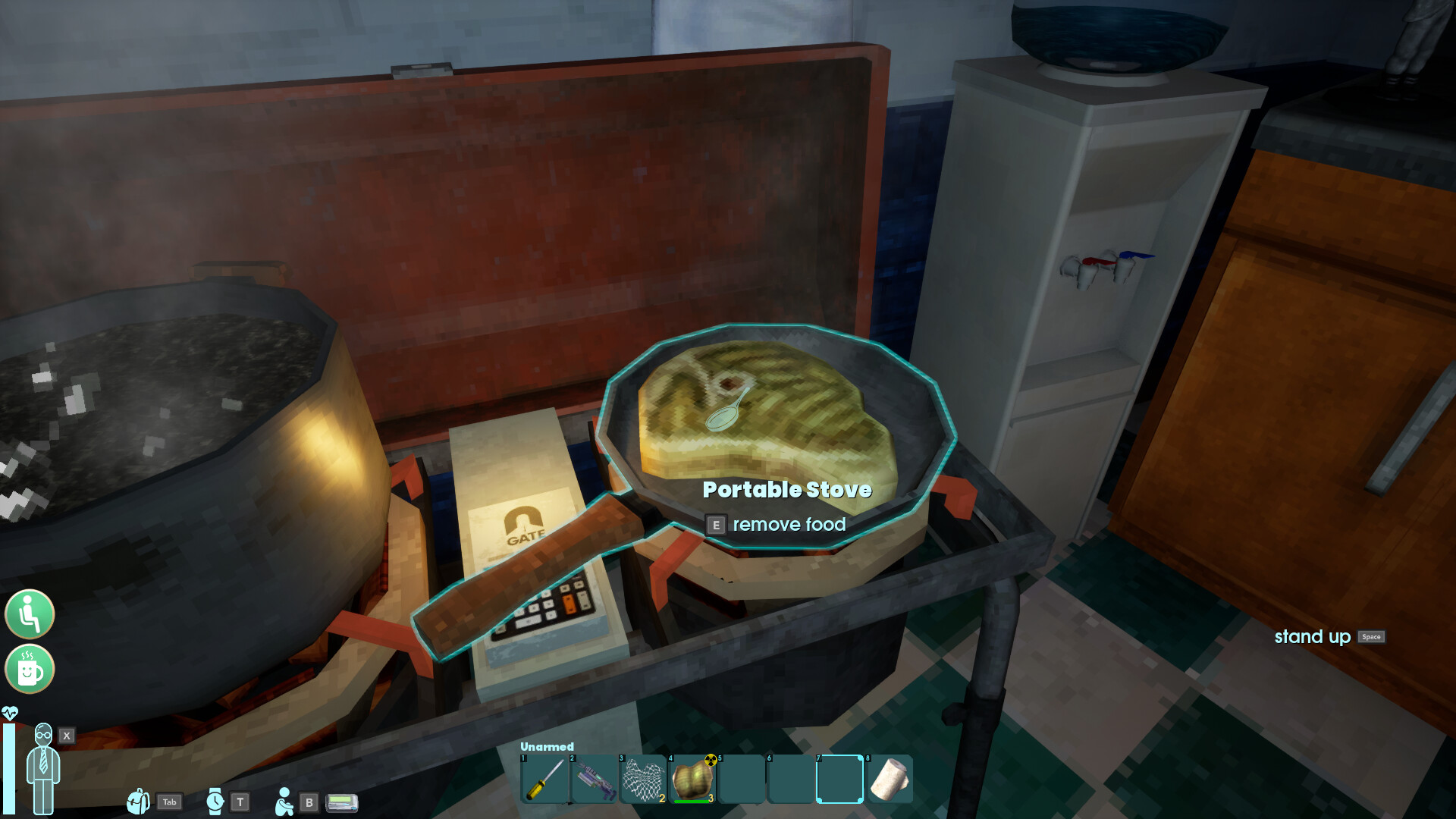 Cooking equipment in Abiotic Factor gameplay